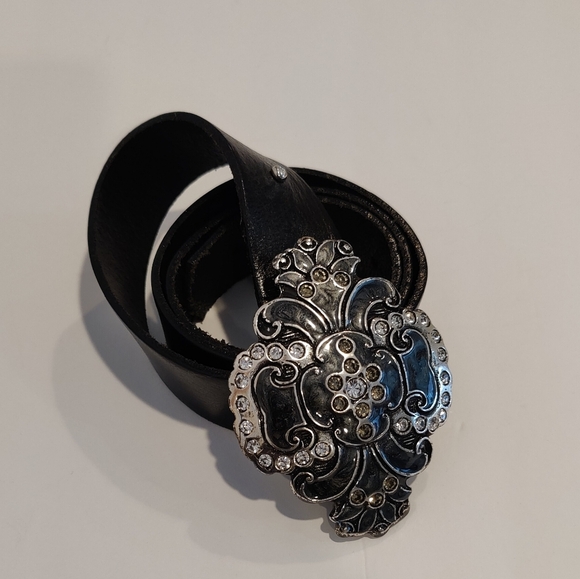 Landes Signature Embellished Buckle Leather Belt main image 9